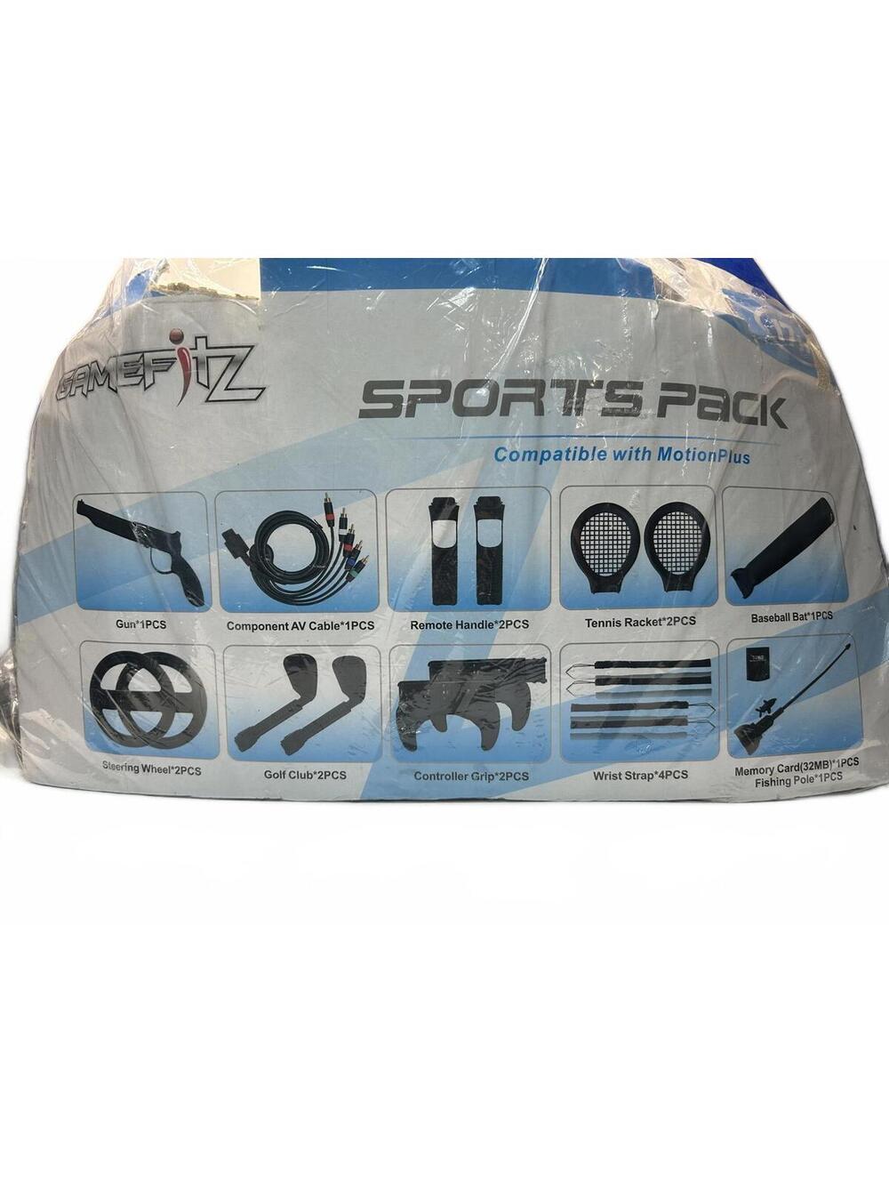 Nintendo Wii Gamefitz Sports Pack Compatible with Wii MotionPlus Complete No Box